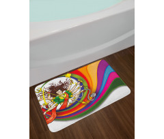 Rainbow Circle Snake Bath Mat