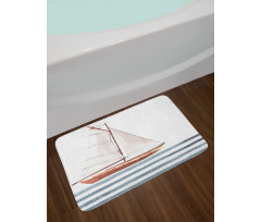 Sailing Theme Boat Waves Bath Mat