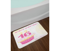 Cupcake Candle Girls Bath Mat