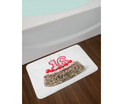 Cake Candles Cherry Bath Mat