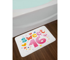 Hearts Flowers Bath Mat