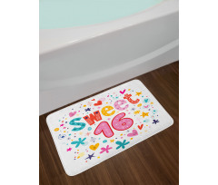 New Age Hearts Blooms Bath Mat