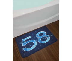 Number Night Sky Age Bath Mat