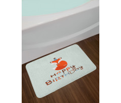 Fox Greeting Text Bath Mat