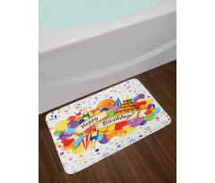 Drinks Cake Balloons Bath Mat