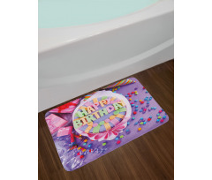 Birthday Cake Presents Bath Mat