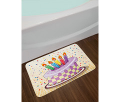 Cake Candles Dots Stars Bath Mat