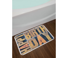 Wooden Printing Blocks Bath Mat