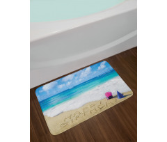 Happy Birthday on Sand Bath Mat