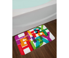 Broken Text Graphic Bath Mat