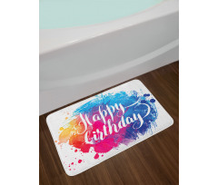 Birthday Message Colorful Bath Mat