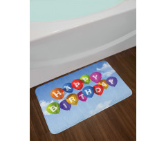 Balloons Letters Sky Bath Mat