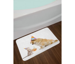 Cat and Dog Birthday Bath Mat