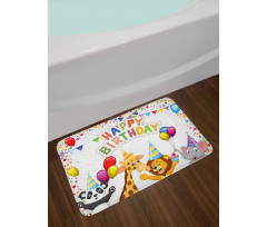 Cartoon Animals Party Bath Mat