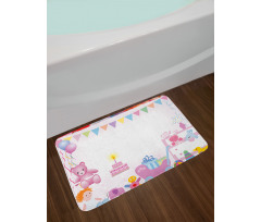 Baby Girl Birthday Bath Mat