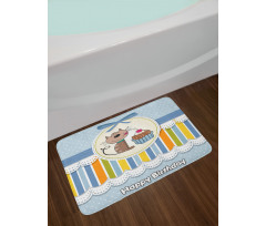 Baby Cat with Cake Bath Mat