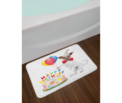 Dance Party Dog Cake Bath Mat