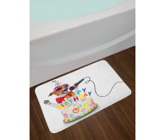 Birthday Music Dog Bath Mat