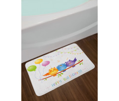 Owls Sitting Branch Bath Mat