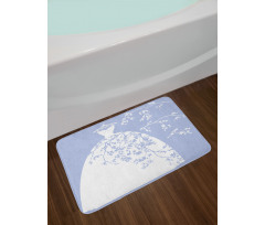 Floral Bride Dress Bath Mat