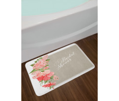 Floral Wedding Frame Bath Mat