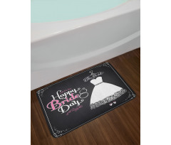 Happy Bride Day Words Bath Mat