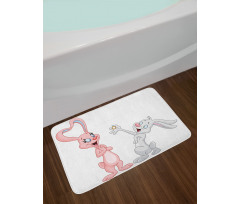Rabbits Wedding Bath Mat