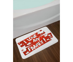 Family Love Heart Bath Mat