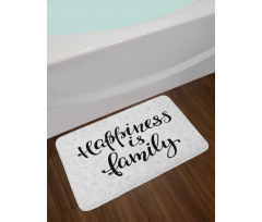 Happiness Phrase Bath Mat