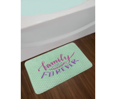 Polka Dots Family Words Bath Mat