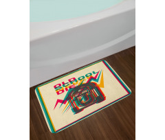 Antique Radio Words Bath Mat