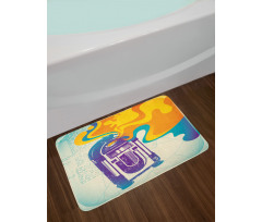 Retro Vintage Radio Music Bath Mat