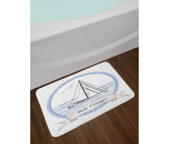 Yatch in Ocean Bath Mat