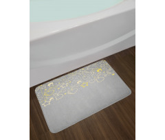 Grey Swirl Hearts Bath Mat