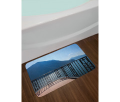 Island Mountain Ocean View Bath Mat