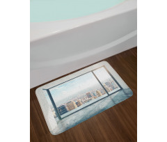 Empty Loft Cityscape Bath Mat