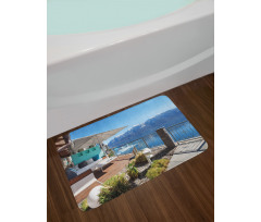 Snowy Mountain Ocean Bath Mat