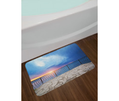 Balcony View Landscape Bath Mat