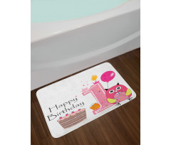 First Birthday Cake Bath Mat