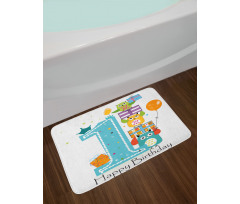 First Cake Candle Owls Bath Mat