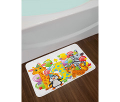 Safari Animal Birthday Bath Mat