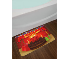 Birthday Party Cake Bath Mat