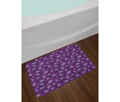 Abstract Lily Flowers Bath Mat