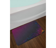 Floral Like Swirls Frame Bath Mat