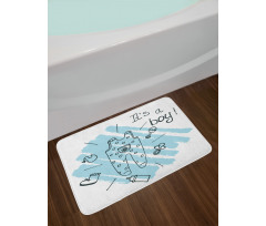 Its a Boy Paintbrush Bath Mat