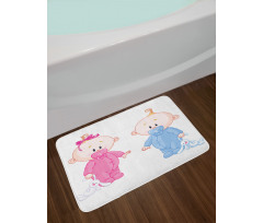 Boy Girl Bunny Bath Mat