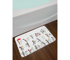 Cartoon Couple Funny Bath Mat