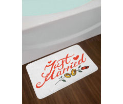 Just Married Rose Rings Bath Mat