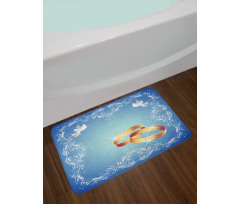 Ornament Frame Doves Rings Bath Mat