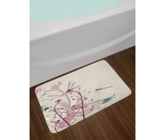 Grunge Drangonfly Bath Mat